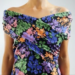 80s Forenza bodycon floral mini